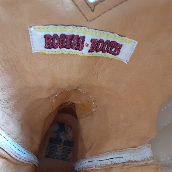 Tan Cream Rogers Boots Cowboy boots, size 7 - Picture 14 of 16